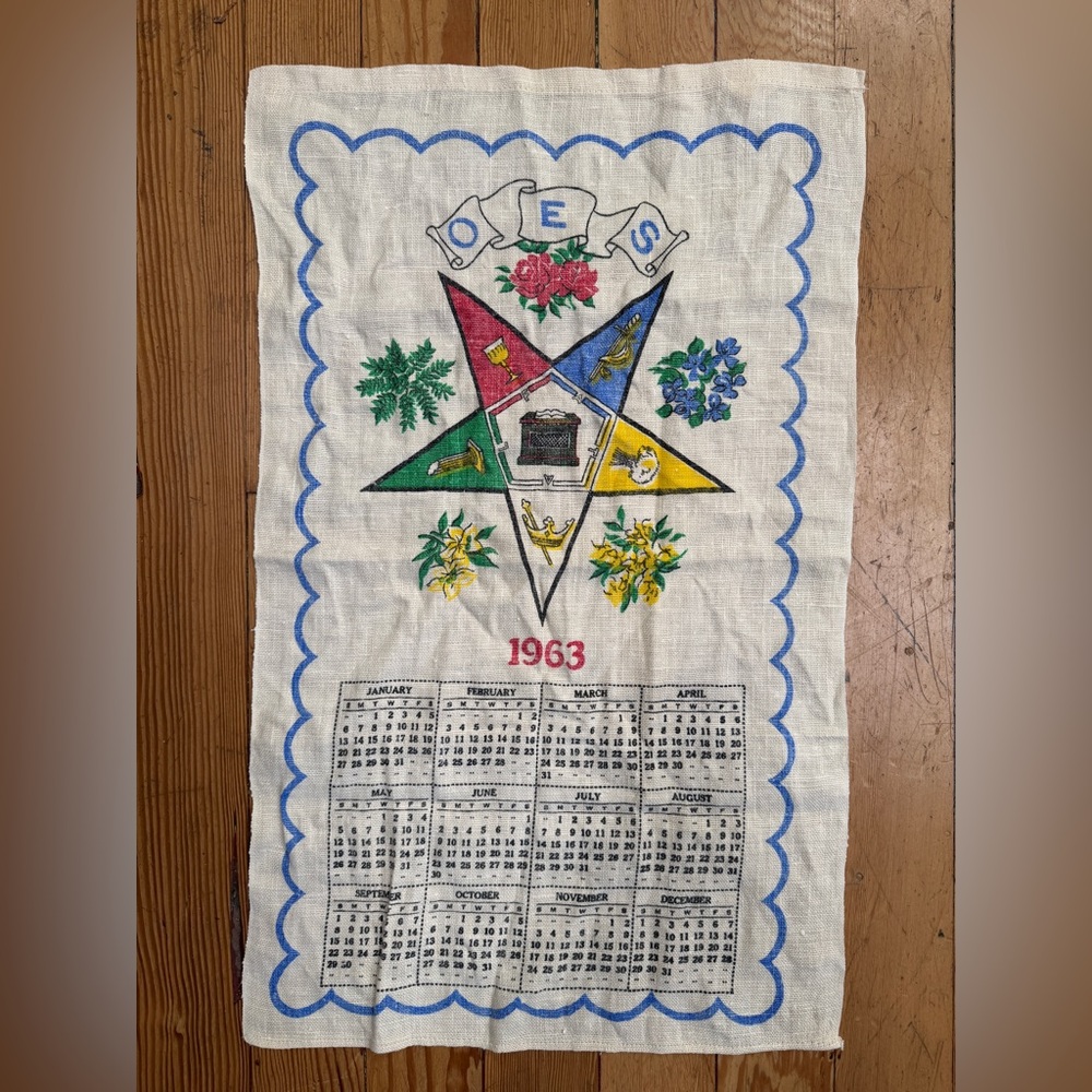 Vintage 1963 OES Calendar Tapestry